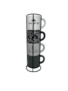 Place & Time Brand Stacking Mugs Full Size Boho Theme